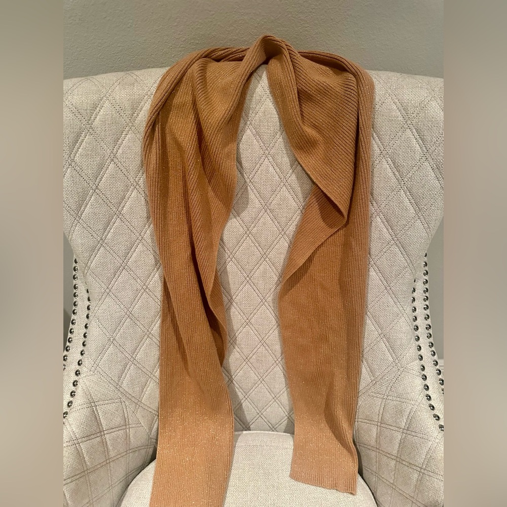 Gold Sparkle Ribbed Scarf